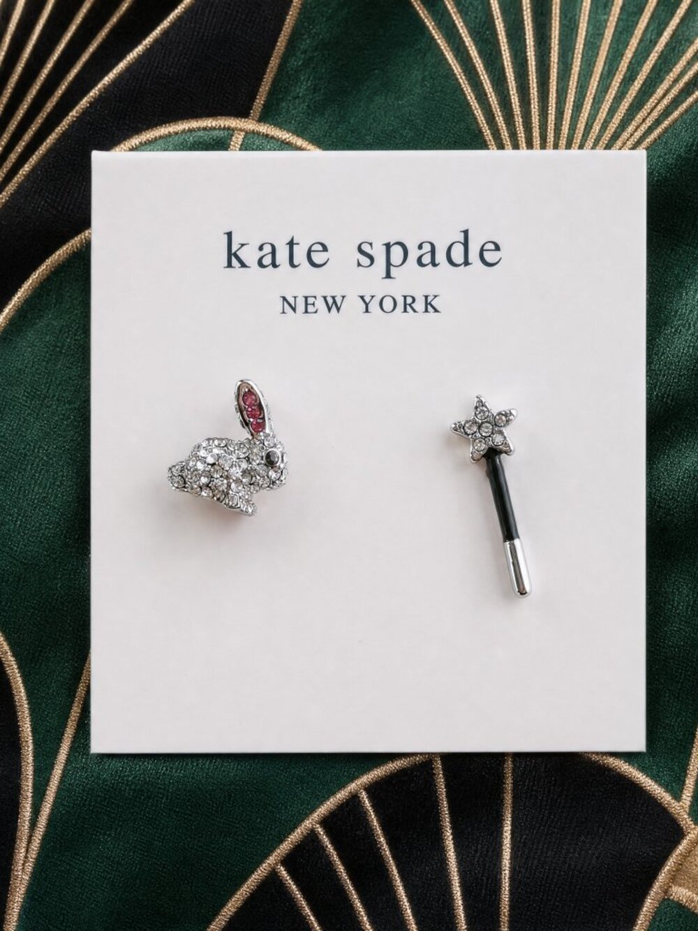 Magician's rabbit & wand earring